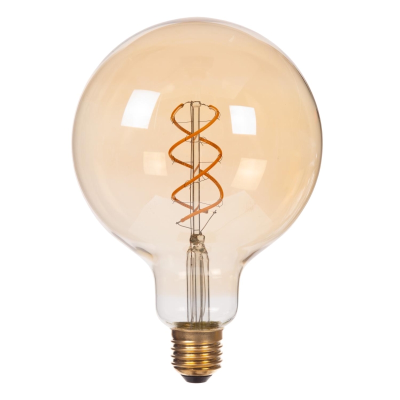 Lucide G125 - Filament bulb - Ø 12,5 cm - E27 - 1x4,9W 2200K - Amber